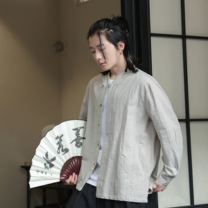 2024春夏风男装棉麻亚麻唐装汉服长袖衬衫衬衣C229-Y1007-P70图片