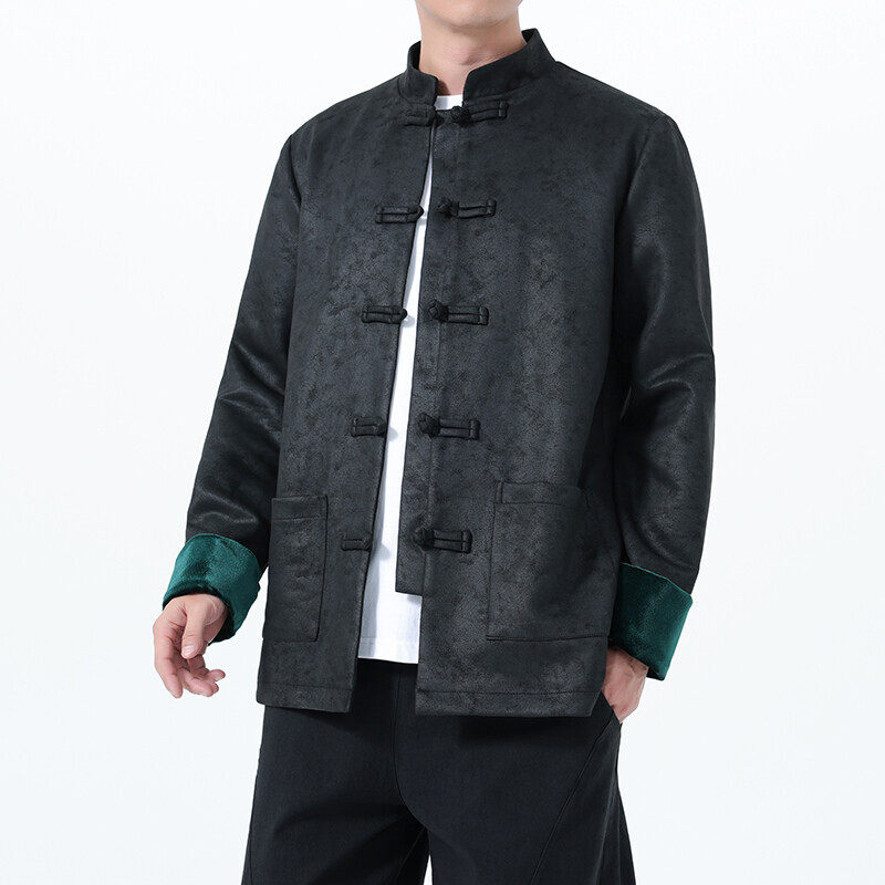 2025秋冬风男装鹿皮绒唐装汉服夹克外套大码C229-Y1116-P120,男装夹克,电商C229