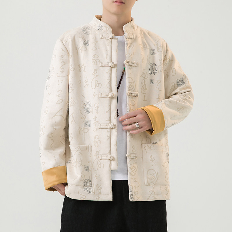 2024秋冬风男装鹿皮绒复古唐装汉服外套夹克C229/Y763/P105,男装夹克,电商C229
