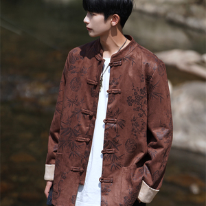 2024冬风男装鹿皮绒复古中式唐装汉服夹克外套C229/Y757/P105图片
