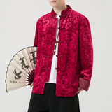 2024秋冬风男装丽丝绒中式唐装汉服夹克外套C229/Y789/P105，男装夹克，电商C229