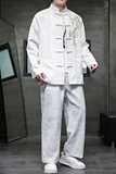 2024春夏风男装中式刺绣唐装汉服套装两件套C229-TZ359-P140，男装休闲套装，电商C229