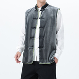 2025秋冬风男装丽丝绒唐装汉服马甲外套大码C229-Y1114-P110，男装背心/马甲，电商C229