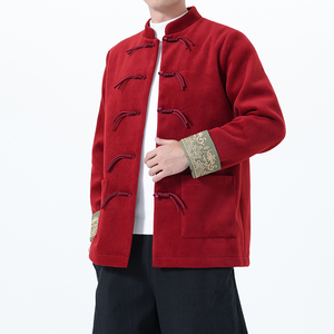 2025秋冬风男装毛呢唐装汉服夹克外套大码C229-Y1130-P130图片