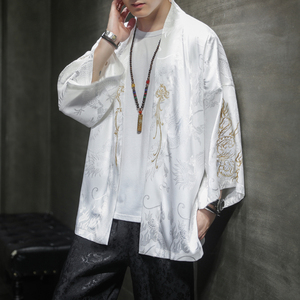 2025秋冬风男装风衣汉服刺绣外套道袍大码宽松C229/F551/P60图片