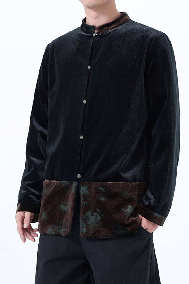 2025秋冬风男装丽丝绒唐装汉服夹克外大码C229-Y1124-P120,男装夹克,电商C229