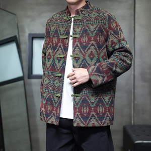 2025秋冬风男装毛呢唐装汉服夹克外套大码C229-Y1119-P125,男装夹克,电商C229