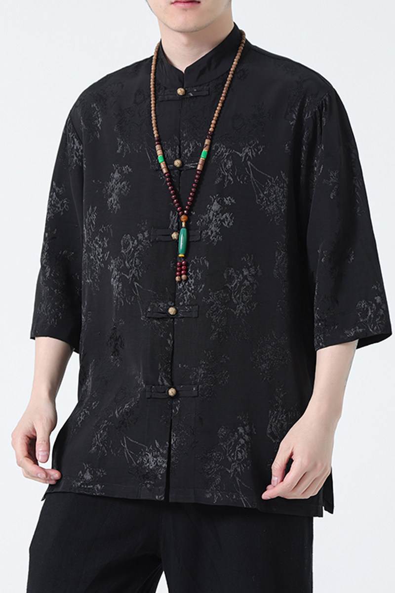 2024春夏风男装中式唐装汉服短五分袖衬衫衬衣C229-Y905-P70,男装衬衫,电商C229