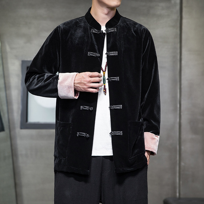 2023秋风男装丽丝绒复古中式唐装汉服夹克外套C229/Y762/P100图片