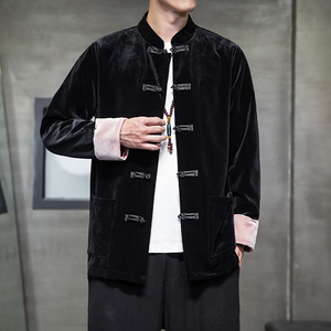 2023秋风男装丽丝绒复古中式唐装汉服夹克外套C229/Y762/P100图片
