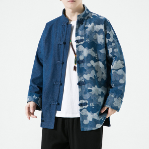 2023春夏新款风男装牛仔夹克外套唐装汉服大码C229/Y725/P90图片