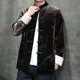 2025秋冬风男装丽丝绒唐装汉服夹克外套大码C229-Y1115-P120，男装夹克，电商C229