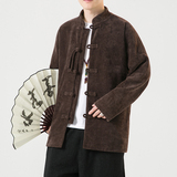 2024秋冬复古中式灯芯绒唐装汉服盘扣夹克外套大码C229/Y782/P105，男装夹克，电商C229