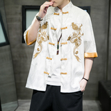 2023春夏风男装龙刺绣唐装汉服夹克外套衬衫C229/Y656/P60，男装衬衫，电商C229