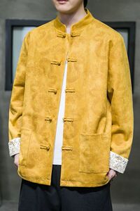 2024风男装鹿皮绒夹克刺绣唐装汉服夹克外套C229/Y718/P105图片
