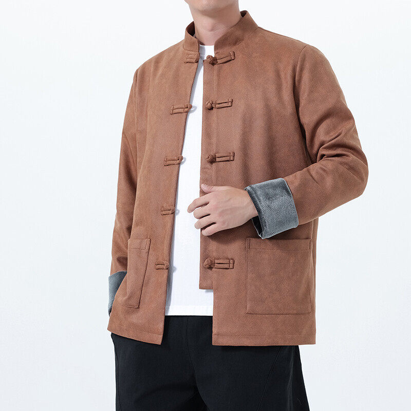 2025秋冬风男装鹿皮绒唐装汉服夹克外套大码C229-Y1116-P120,男装夹克,电商C229