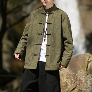 2024冬风男装灯芯绒复古中式唐装汉服夹克外套C229/Y765/P100,超薄格子衬衫如何搭配图片