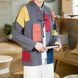 2024秋冬风男装复古中式撞色唐装汉服夹克外套C229/Y666/P85，男装夹克，电商C229