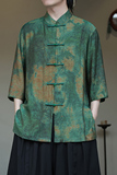 2024夏风男装印花唐装汉服短袖五分袖衬衫衬衣C229-Y1004-P70，男装衬衫，电商C229