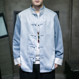 2024春夏风男装冰丝唐装盘扣汉服夹克外套大码C229/Y727/P90图片