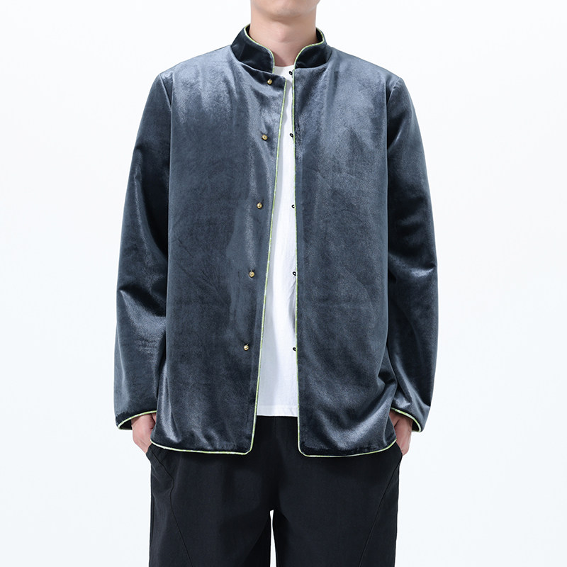 2025秋冬风男装丽丝绒唐装汉服夹克外套大码C229-Y1122-P115,男装夹克,电商C229