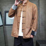 2025秋冬风男装鹿皮绒夹克复古中式外套大码C229-Y1115-P120，男装夹克，电商C229