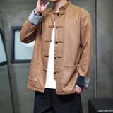 2025秋冬风男装鹿皮绒唐装汉服夹克外套大码C229-Y1116-P120，男装夹克，电商C229