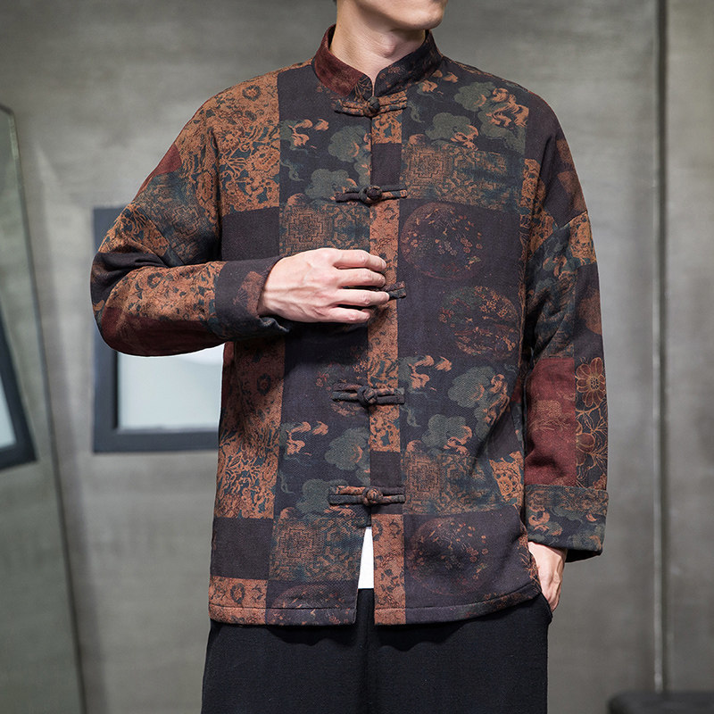 2024秋冬风男装盘扣复古中式唐装汉服夹克外套C229/Y750/P100,男装夹克,电商C229