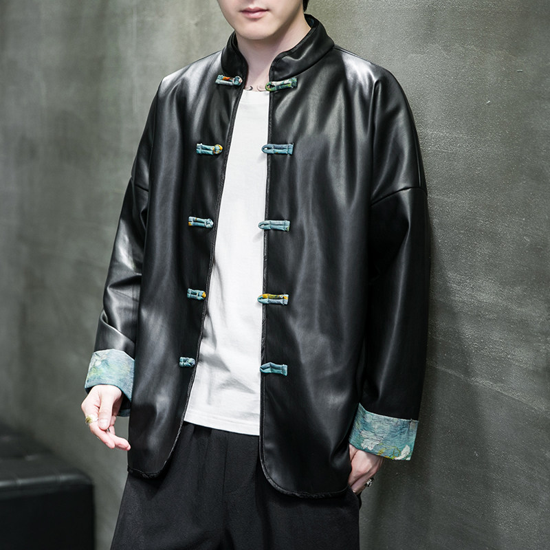 2024秋风男装皮衣夹克外套盘扣复古唐装汉服C229/Y711/P105,男装皮衣,电商C229