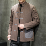 2024冬风男装棉麻亚麻撞色唐装汉服棉衣棉袄C229/MY463/P145，男装棉衣，电商C229