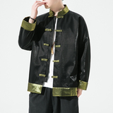 2024秋冬风男装冰丝唐装汉服撞色夹克外套大码C229/Y915/P85，男装夹克，电商C229