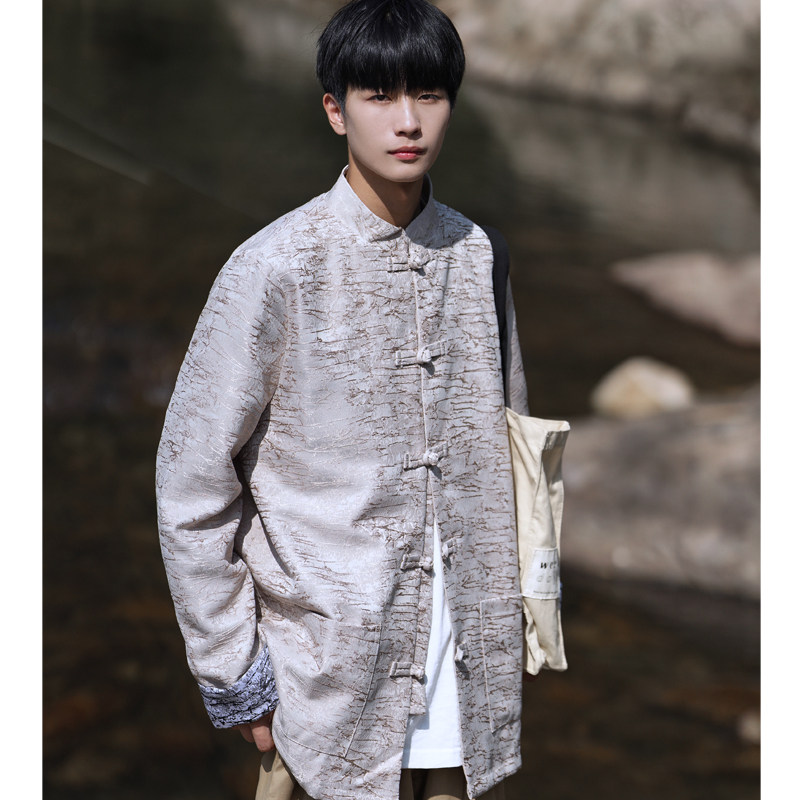 2024秋冬风男装缎面复古中式唐装汉服外套夹克C229/Y751/P95图片