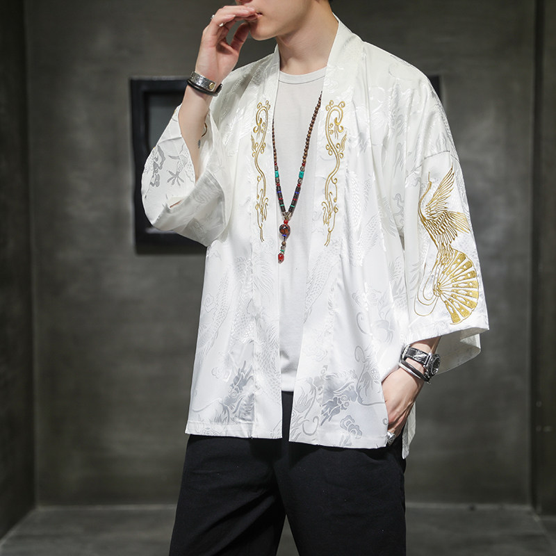 2023春夏风男装冰丝唐装汉服刺绣外套披风大码C229/F405/P60,男装民族服装,电商C229