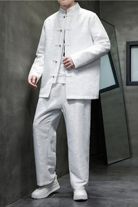 2024春夏风男装提花盘扣唐装汉服套装两件套C229-TZ358-P140图片