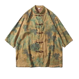 2024夏风男装冰丝印花唐装汉服短袖五分袖衬衫C229-Y1005-P68，男装衬衫，电商C229