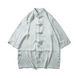 2023风男装冰丝唐装汉服盘扣中式短袖衬衫衬衣C229/Y945/P68，男装衬衫，电商C229