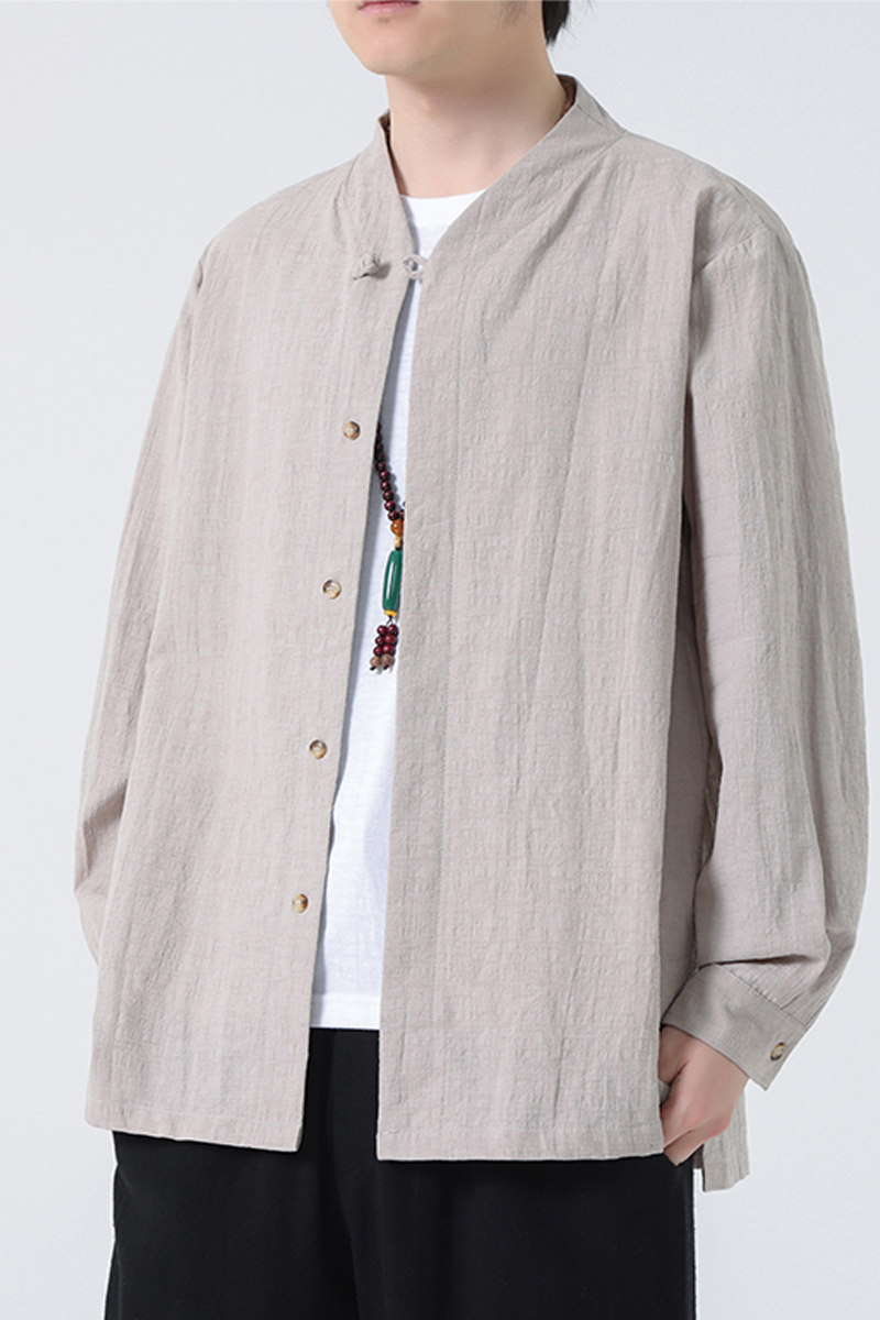 2024春夏风男装棉麻亚麻唐装汉服长袖衬衫衬衣C229-Y1007-P70,男装衬衫,电商C229