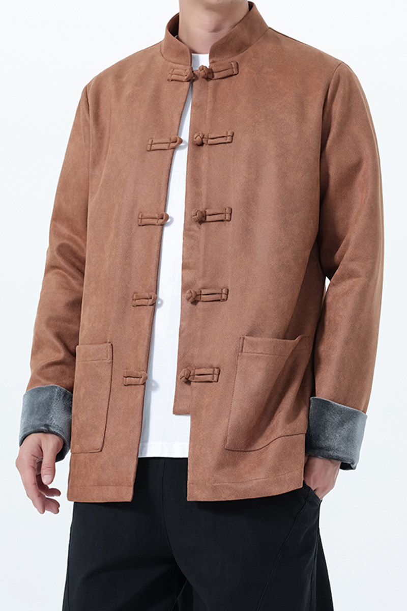 2025秋冬风男装鹿皮绒唐装汉服夹克外套大码C229-Y1116-P120,男装夹克,电商C229