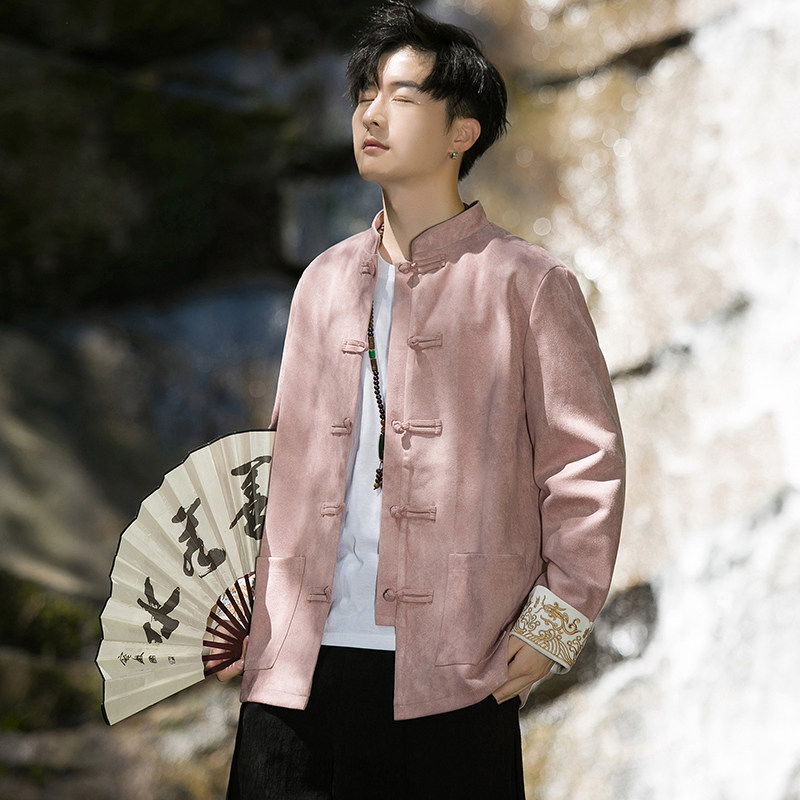 2024秋冬风男装中式刺绣唐装汉服夹克外套大码C229/Y506/P100，男装夹克，电商C229