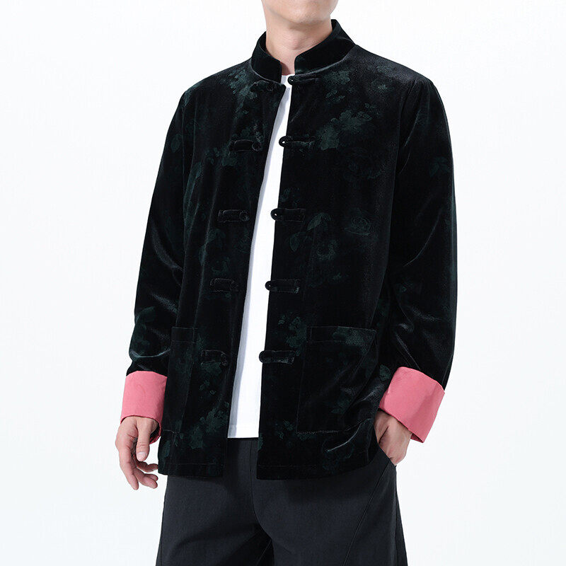 2025秋冬风男装丽丝绒唐装汉服夹克外套大码C229-Y1115-P120,男装夹克,电商C229