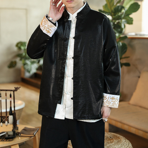 2024春夏新款风男装刺绣唐装汉服夹克外套大码C229/Y621/P85图片