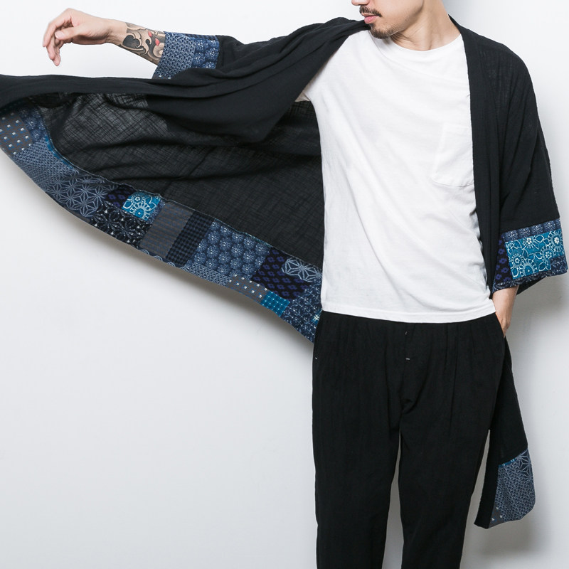 2025春夏风男装棉麻亚麻唐装汉服风衣男大码宽松C229-F11-P65,男装风衣,电商C229