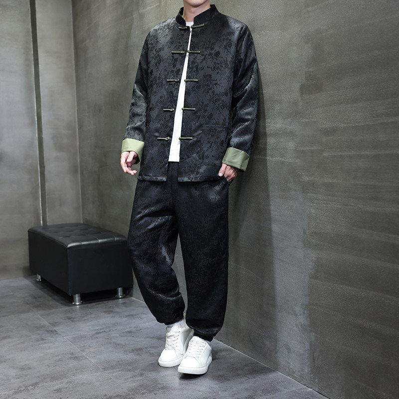 2025秋冬风男装唐装汉服中式套装两件套大码C229-TZ362-P160,男装休闲套装,电商C229
