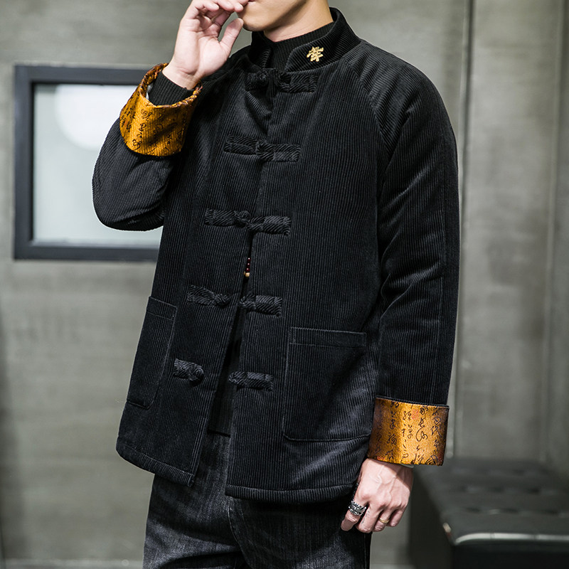 冬季风男装灯芯绒复古中式唐装汉服棉衣棉袄C229/MY462/P145,男装棉衣,电商C229