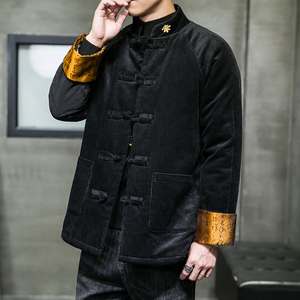 冬季风男装灯芯绒复古中式唐装汉服棉衣棉袄C229/MY462/P145图片
