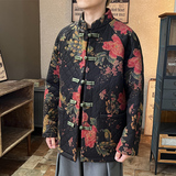 2025秋冬风印花唐装汉服男装棉衣棉袄大码C229-Y1126-P160，男装棉衣，电商C229