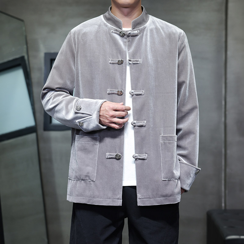 2025秋冬风男装丽丝绒唐装汉服夹克外套大码C229-Y1121-P120,男装夹克,电商C229
