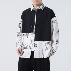 2024春夏新款棉麻亚麻唐装汉服中式长袖衬衫衬衣C229-Y998-P75