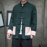 2023秋冬风男装盘扣棉麻中式唐装汉服夹克外套C229/Y794/P110，男装夹克，电商C229