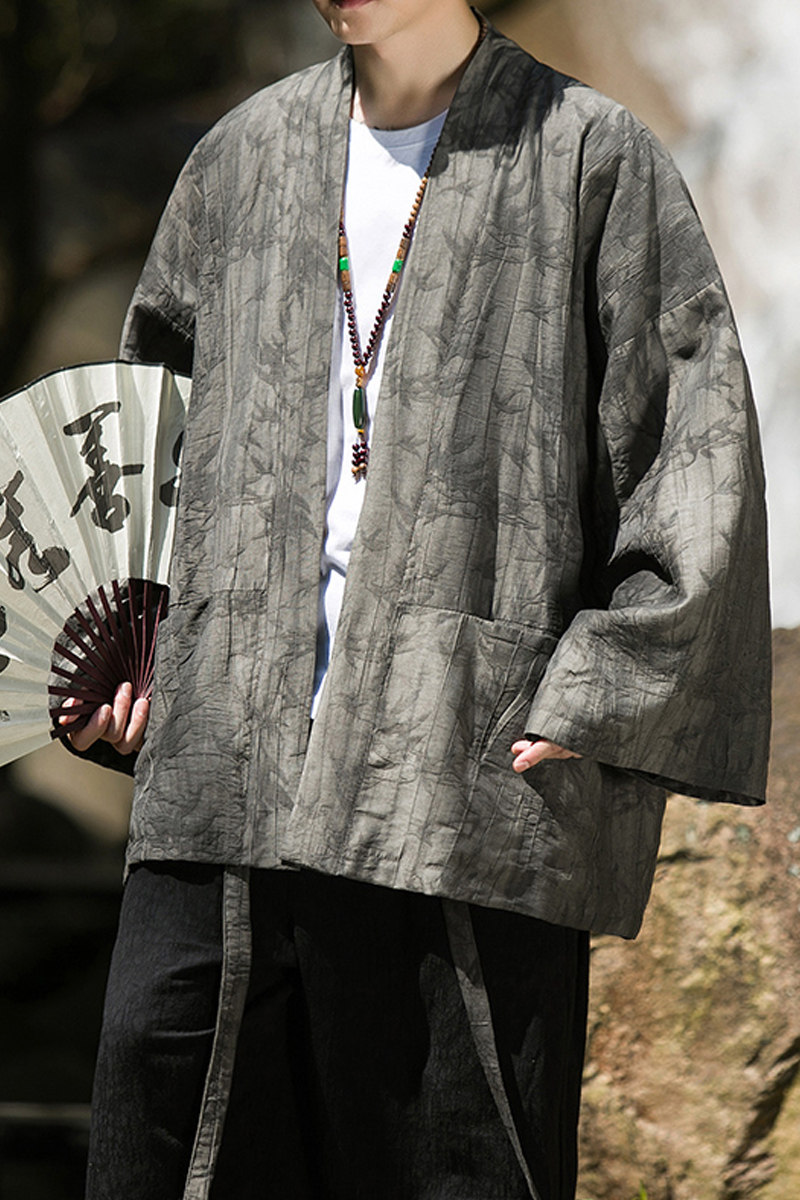 2024秋冬风男装棉麻亚麻唐装汉服风衣外套大码C229/Y791/P80,男装风衣,电商C229